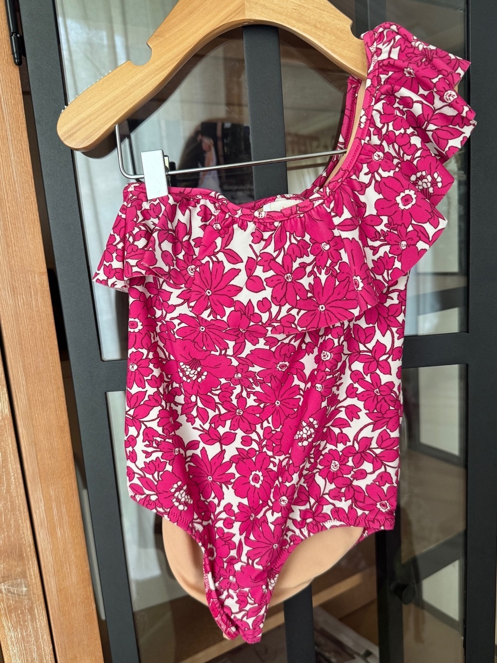 Crewcuts one piece swimsuit girls ruffle one shoulder floral print